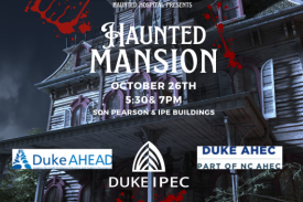 Haunted Mansion title, date and time information